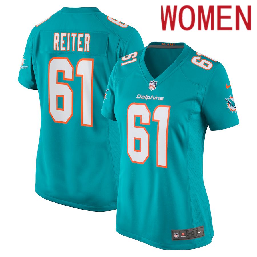 Women Miami Dolphins 61 Austin Reiter Nike Green Game NFL Jersey